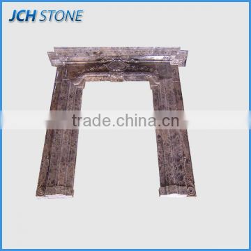 Brown marble stone,marble fireplace,modern gas fireplace