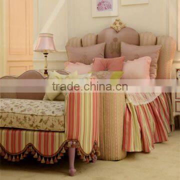 European style classic design kids princess imperial crown cloth art bed in handmade wooden carved design - BF07-70355