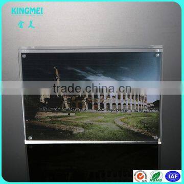 Alibaba supplier rectangle shape blank plastic acrylic photo frame fridge magnet with picture insert