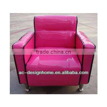 FUCHSIA PVC/WOODEN KID ONE SEAT SOFA