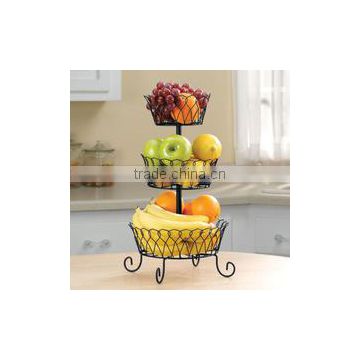 Wedding Fruit Decoration Metal Wire 3 Tier Display Basket