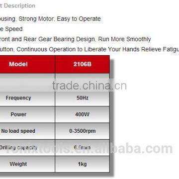 RONIX HIGH QUALITY ELECTRIC DRILL 6.5MM KEY CHUCK MODEL 2106B photo-2