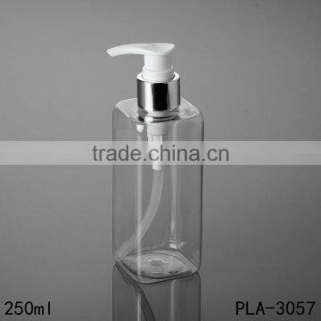 250ml Clear Square Plastic Bottle Hot Sale Plastic Pet Square Bottle Plastic Bottles on Sale With Pump photo-5