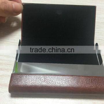 PU Leather&Metal Name Cards Holder Credit Cards Holder Stainless Steel Material Card Holder photo-3