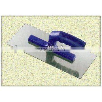 plastic handle stainless steel notched plastering trowel