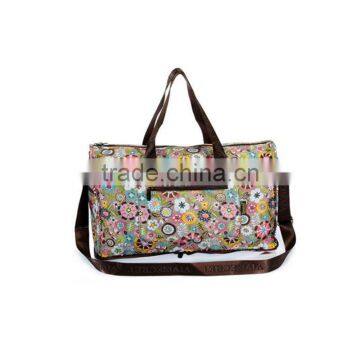 Promotional Foldable Travel Bags With Handles and Shoulder Straps Reusable Recycle Duffle Bags With Front Zipper Pocket photo-2