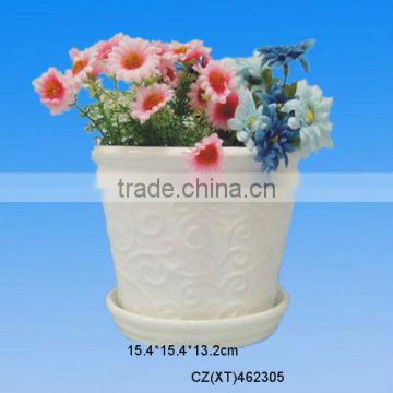 White Ceramic Indoor Planter