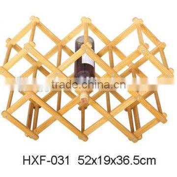 Foldable Bamboo Wine Rack - Can Hold Up To 10 Bottles photo-3