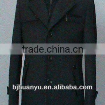 Men Spring and Autumn thick Black wool blended jacket 2014