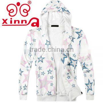 HOT SALES! Autumn OEM promotional mens brand star full printing mans hoody jacket