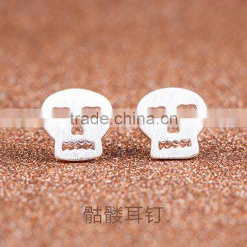 Brushed Silver Peace Stud Earrings Small Silver Stud Earrings Simple Silver Earrings Gifts for Girl Friend 2016 photo-3