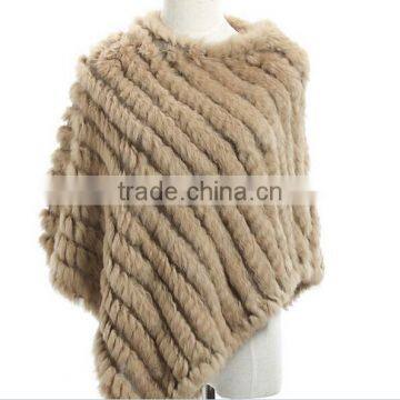 2015 2016 wholesale best-selling women cashmere knitted faux fur poncho