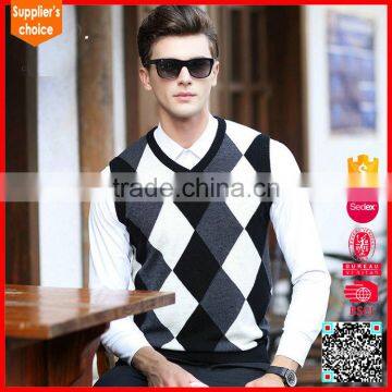 Hot selling men underwear work vest argyle sweater knitting pattern