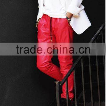 Red Mens Jogging SweatPants lambskin