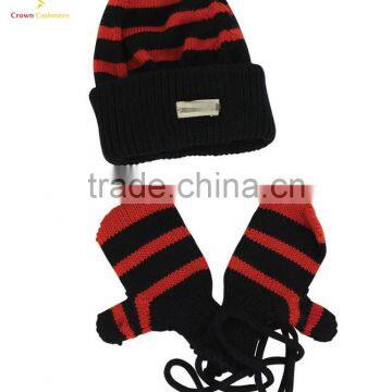Custom Woolen Gloves Kids Winter Hat and Scarf Set photo-2