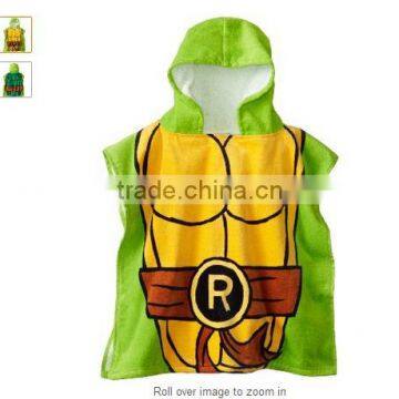 Kids hooded towel poncho beach towel with pattern