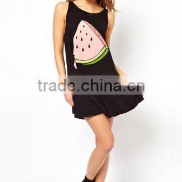 Cheapsale Summer Printed Ladies Loose Solid Color Casual Dress OEM Service Bulk Dress photo-4