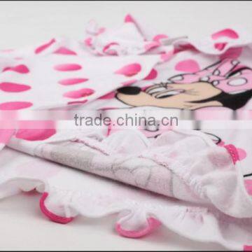 Baby Girl Mickey Mouse Printing Two-piece License Pajamas photo-3