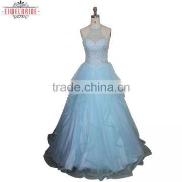 Custom A Line Halter Beading Wedding Dress