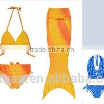 2017 Sexy Swimwear Custom Girl's 3pcs Mermaid Tail Rainbow Princess Bikini Children Bathing Suit Child Cute Swimsuit Kids photo-3