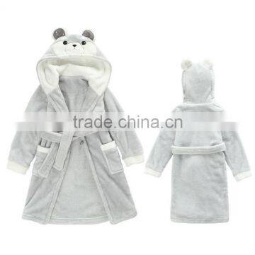 Wholesale Baby Kids Children Animal Hooded Flannel Fleece Bathrobe photo-2