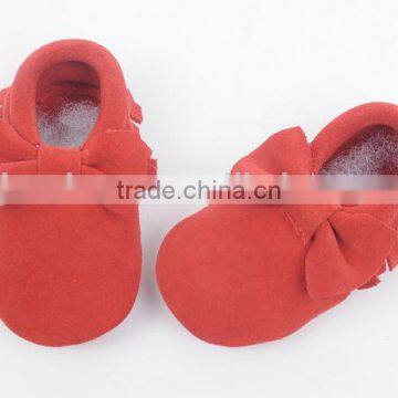 Classic Design 100% Suede Baby Moccasins With Bow, Bow Moccains for Baby photo-5