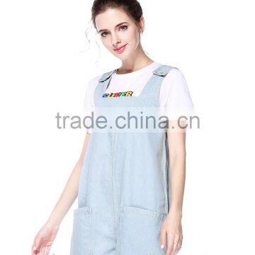 Women's Summer Casual Light Blue Denim Jeans Hot Shorts/short Suspender Bib Overalls photo-3