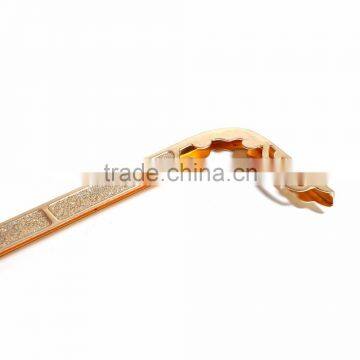 Iron Based Alloy Kiss Clasp Purse Frame Silver Gold Plated Glitter 21cm(8 2/8") x 5.4cm(2 1/8"), 1 Piece photo-2