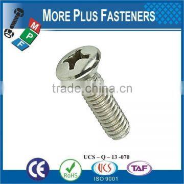 Made in Taiwan Stainless Steel Cross Raised Countersunk Head Machine Screw DIN 966 Carbon Steel