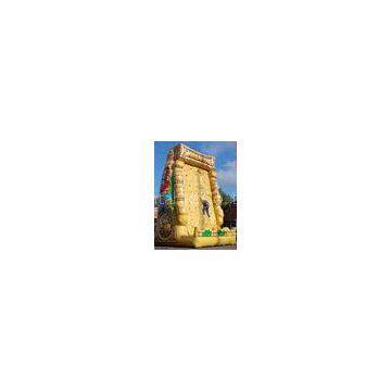 Portable yellow blow up Inflatable Rock Climbing Wall outdoor 7 Meter Hight