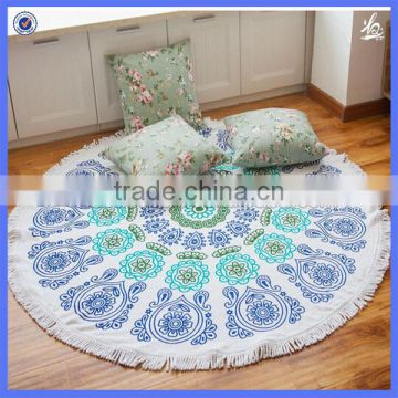 Beach Collection Round 'Roundie' Beach Towel Thick Terry Cotton with Fringe Tassels