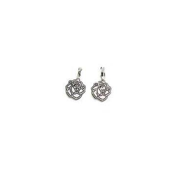 Chic Earring Flower Charm Crystal Silver Bead
