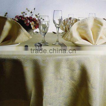 Wholesale Table Linens Polyester Jacquard round TableCloths Damask Table Covers