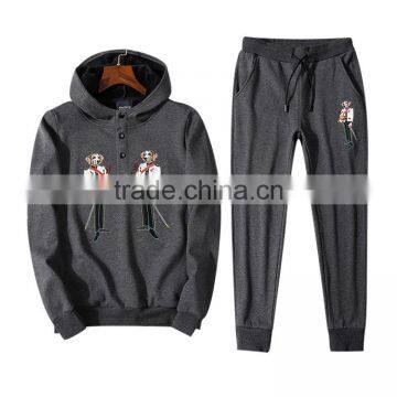 Windproof wholesale cotton and polyester embroidered custom jogging suits