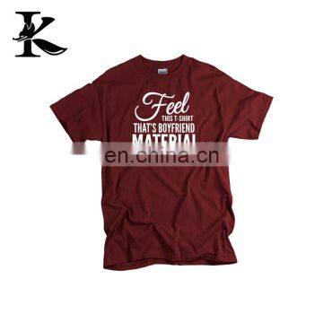 Custom high quality dark red t shirt mens t-shirt printing