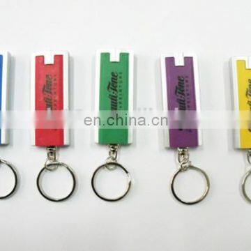 custom low price led keyrings light with rectangle shape led keychain