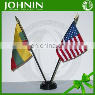 decorate custom plastic pole polyester mini national table desk flag