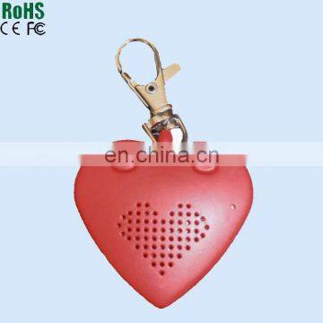 Red Colors Heart Shape Sound Recording Keychain