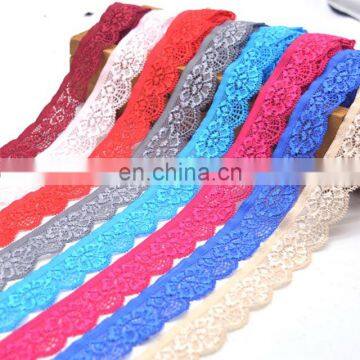 New Hot Sale 22mm Colorful Elastic Lace Trim Ribbon For Underwear