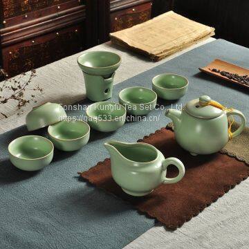 A complete set of household ceramic Kung Fu tea sets