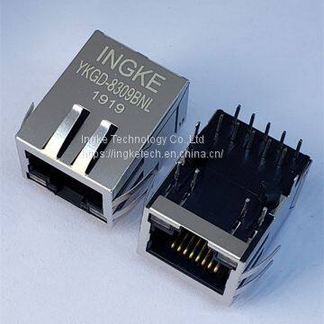 Ingke YKGD-8309BNL 100% cross 7499111441A Single Port 1000 Base-T Magnetic RJ45 Modular Connectors