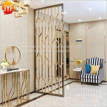 JYFQ0152 welded brass chrome metal stainless steel decorative screen room dividers