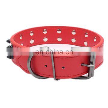 Double row nail pet collar anti-bite rivet collar medium dog PU collar