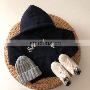 Autumn / Winter 2020 Children Hooded Pullover Letter Print Casual Boys Girls Hoodies Fleece 1-7Years Kids Clothes Outfits photo-2