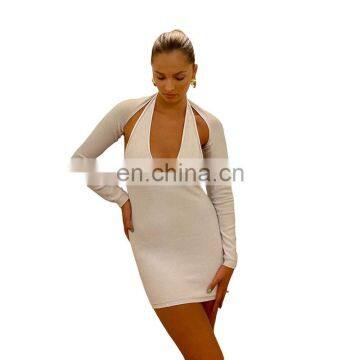 LAITE D2175 Autumn&winter Fashion Bodycon Backless Women Casual Dresses Sexy Halter Dresses for Women photo-2