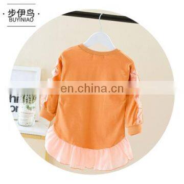 Fall Winter Lace Ruffles Dress With Long Sleeves Wooden Fungus Lace Dress Children's Seersucker Patchwork Ruffle Dress photo-3