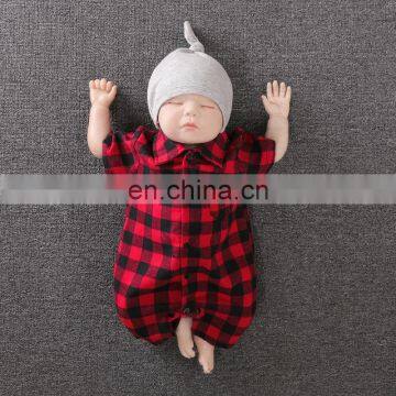 Christmas Winter Newborn Baby Rompers Girl Boy Toddler Plaid Jumpsuit Playsuit Long Sleeve Short Sleeve Clothes Set photo-4