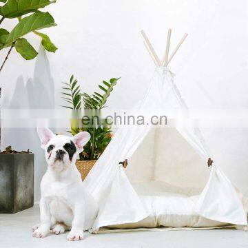 Hot Sale Canvas Dog Bed Pet Teepee Portable Dog Tent With Washable Fabric New Design Dog House photo-2