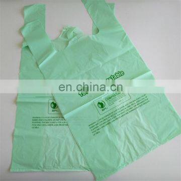 Ok compost home, AS5810, bpi certificated biodegradable supermarket t-shirt shopping bags 100% compostable