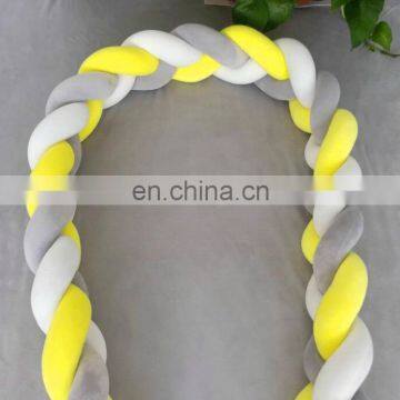 Mixed Colors Baby Crib Pillow Braided Crib Bumper Knot Decorative Bolster Pillow photo-1